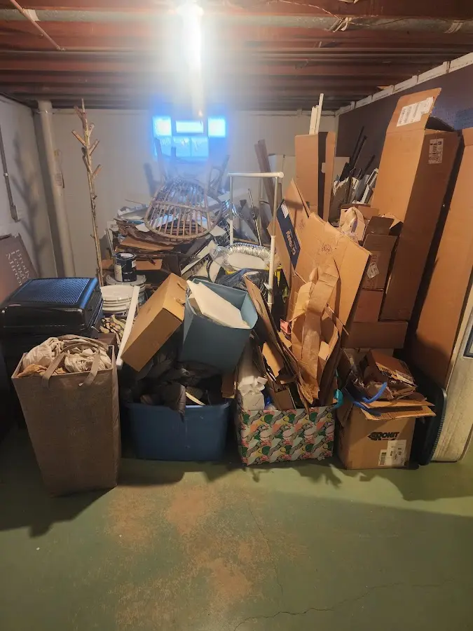 Roll-off dumpster container at job site for 4 Yard Dumpster Rental in Salem